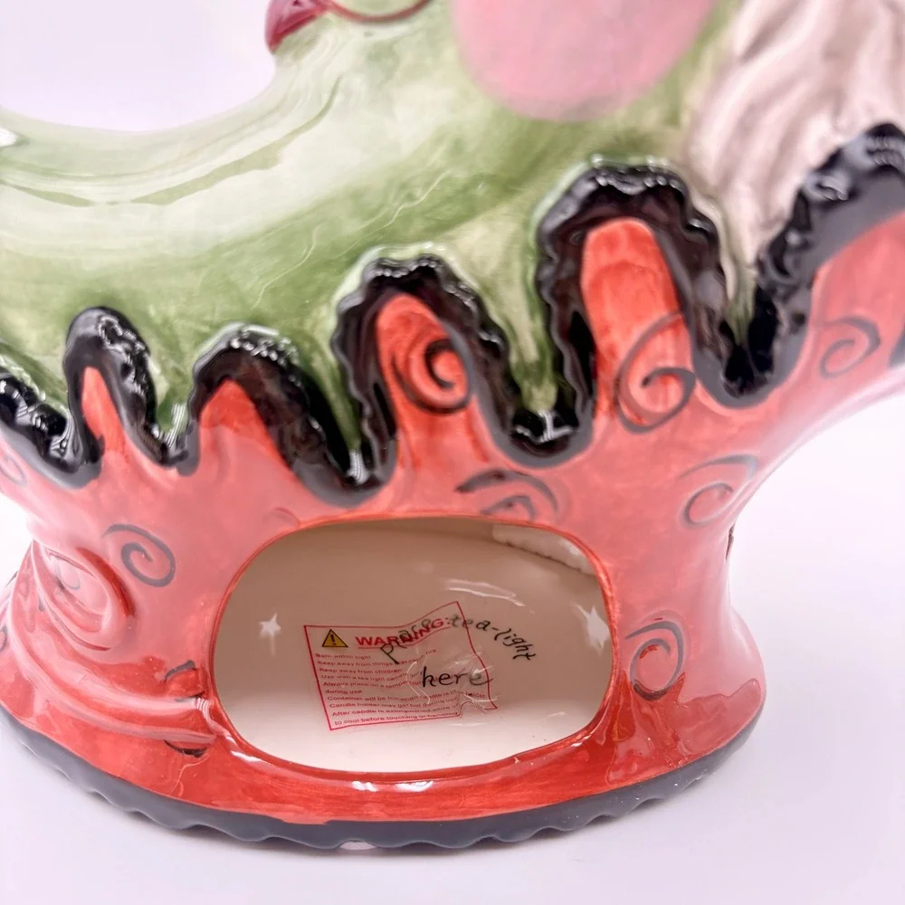 Blue Sky Halloween Crescent Moon Witch Ceramic Tea Light Holder New